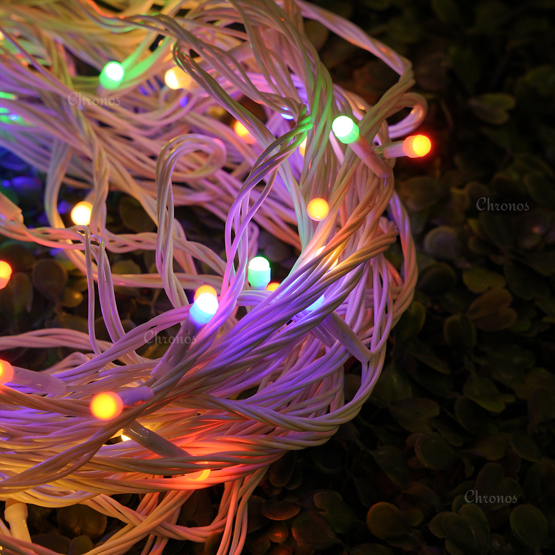 White Wire LED Series String Lights | 5mm Multi LED