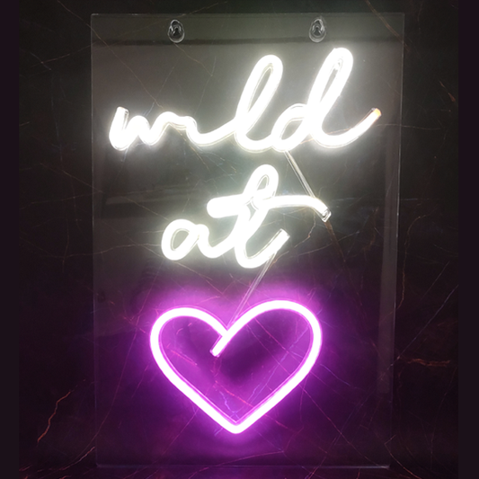 Wild at Heart Neon Sign Light Wall Hanging | USB Operated