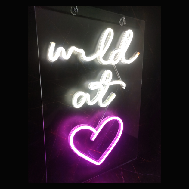 Wild at Heart Neon Sign Light Wall Hanging | USB Operated