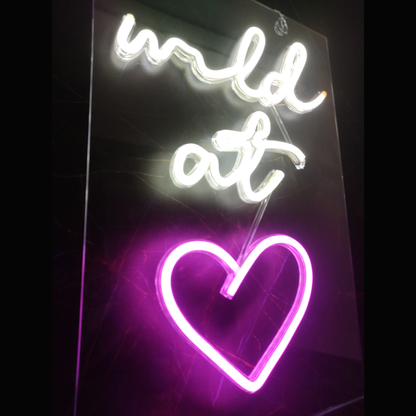 Wild at Heart Neon Sign Light Wall Hanging | USB Operated