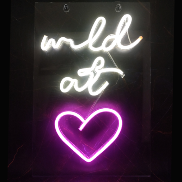 Wild at Heart Neon Sign Light Wall Hanging | USB Operated